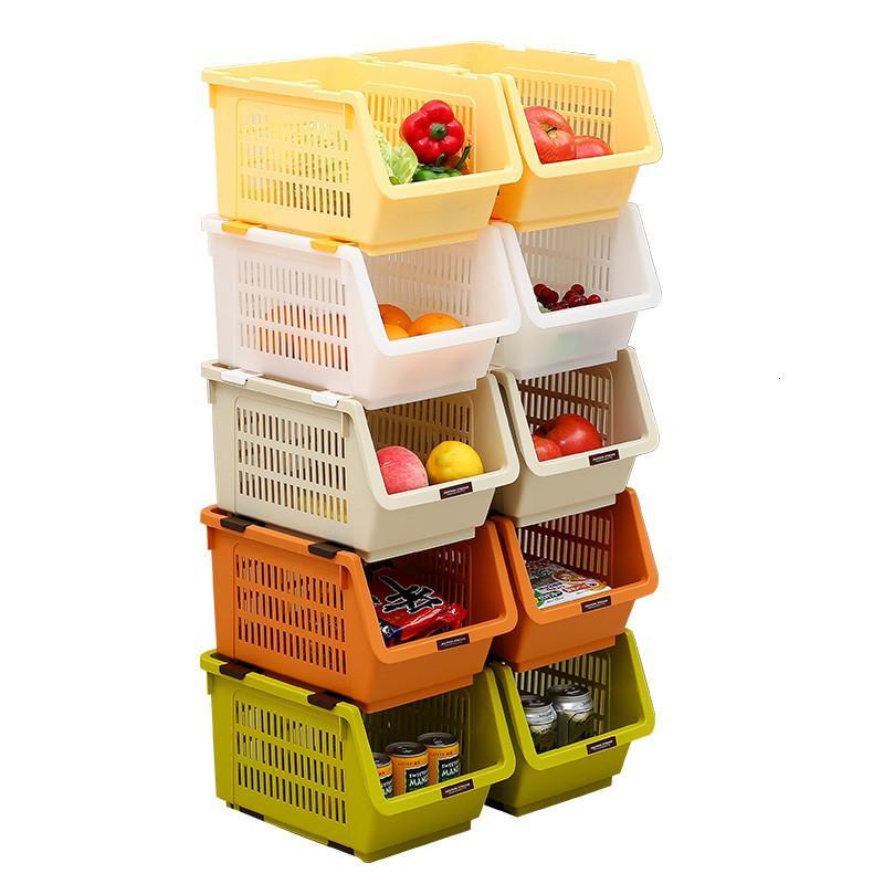 叠加收纳筐水果蔬菜收纳篮厨房整理架箱置物储物果蔬层架