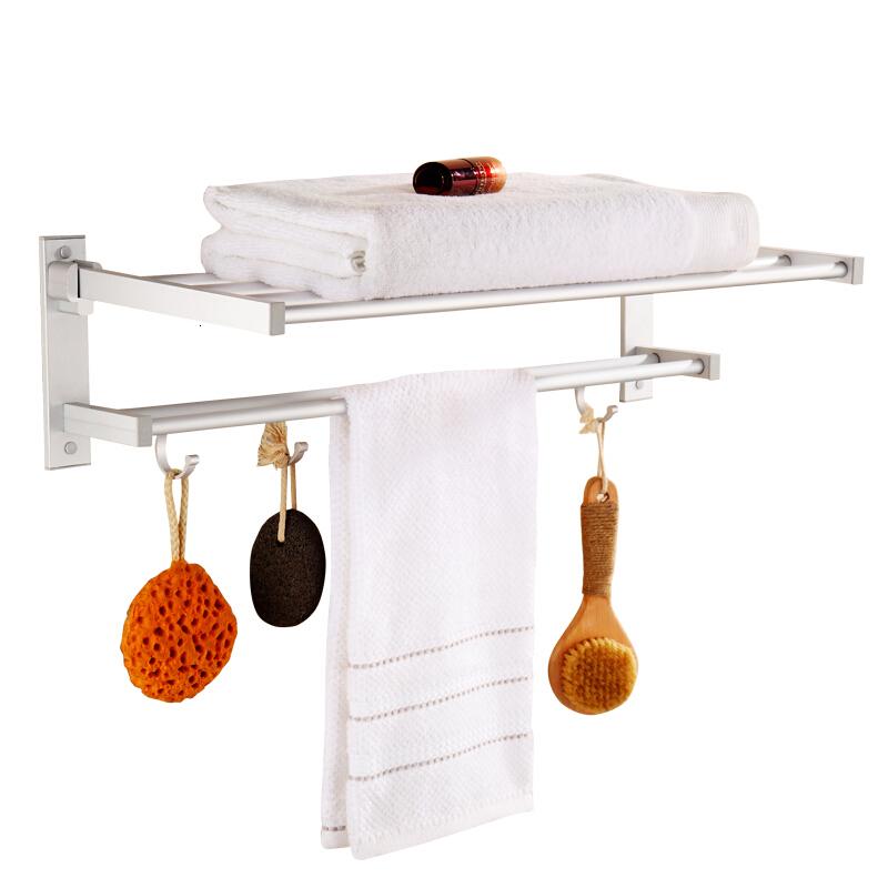 太空铝毛巾架卫生间浴室卫浴挂件套装五金浴巾架置物架新款