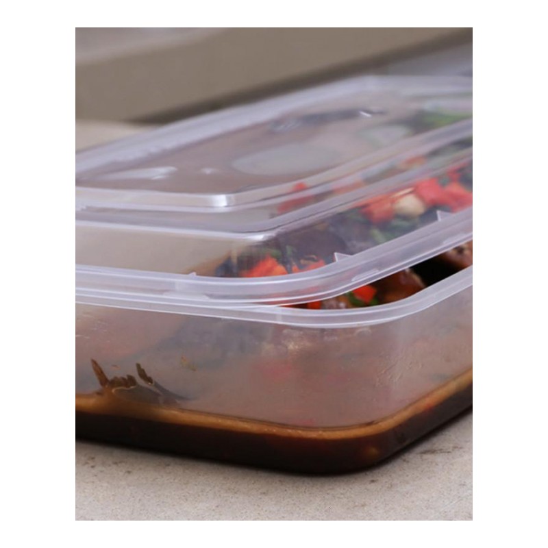 鱼盒外卖打包盒一次性塑料餐盒大号透明带盖烤鱼烤串盒-2500ml透明30只