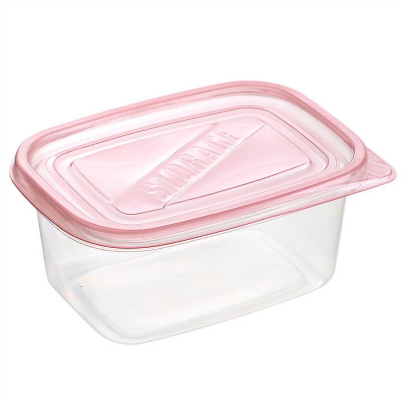 便当盒 一次性餐盒 饭盒 塑料方形打包盒 餐馆快餐盒 保鲜盒 水果千层蛋糕盒-粉红色50套