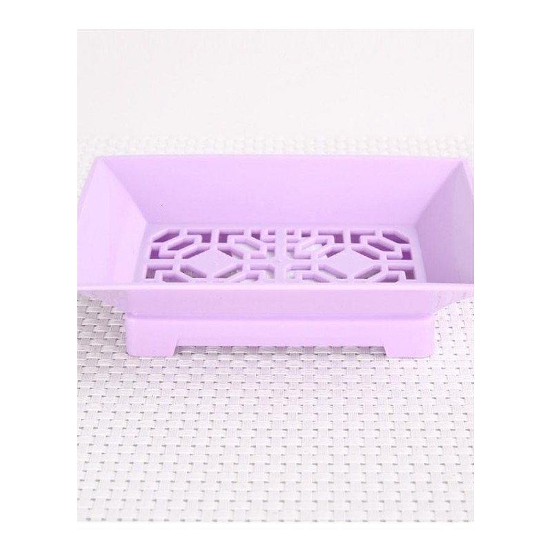 创意香皂盒镂空花塑料皂盒沥水洗脸香皂盒肥皂托家用皂盒-天蓝色