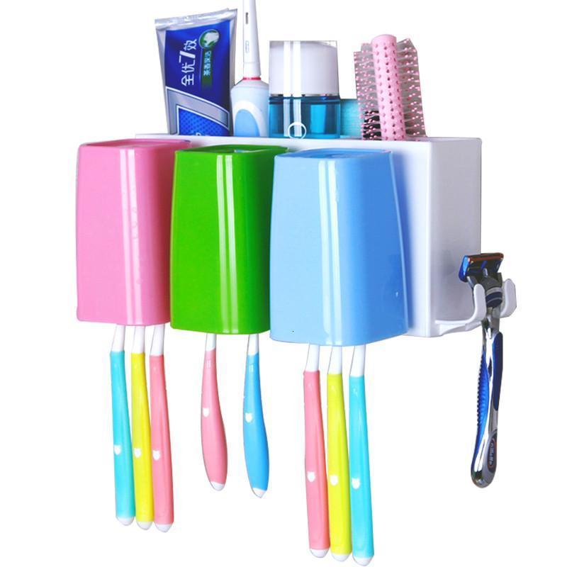 浴室牙刷置物架壁挂牙刷架漱口杯套装创意牙膏牙具收纳盒