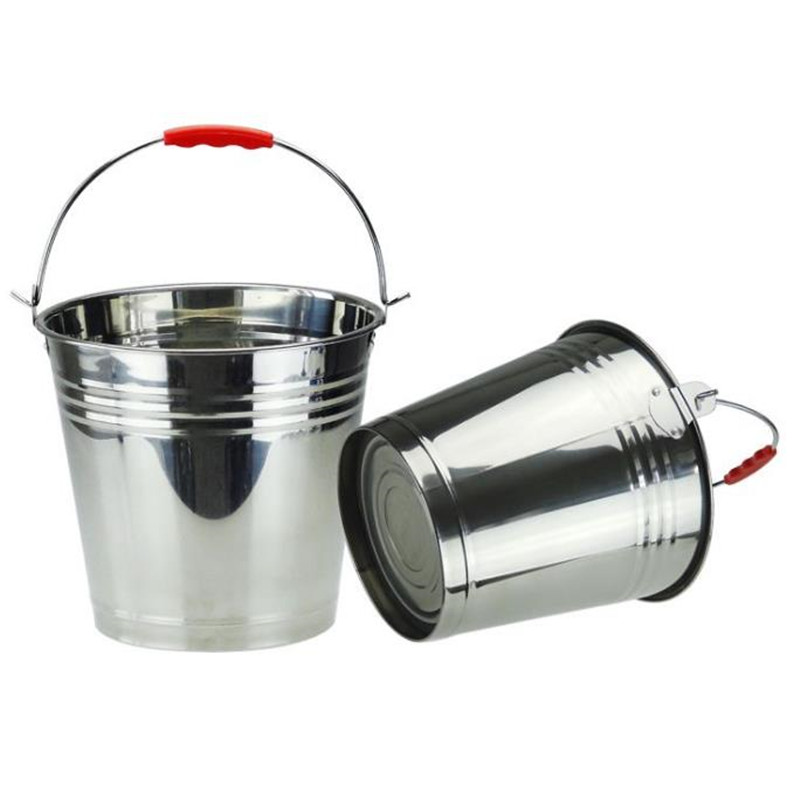 不锈钢水桶手提式大容量家用带盖提桶油桶储水酒店餐厅铁桶提水桶