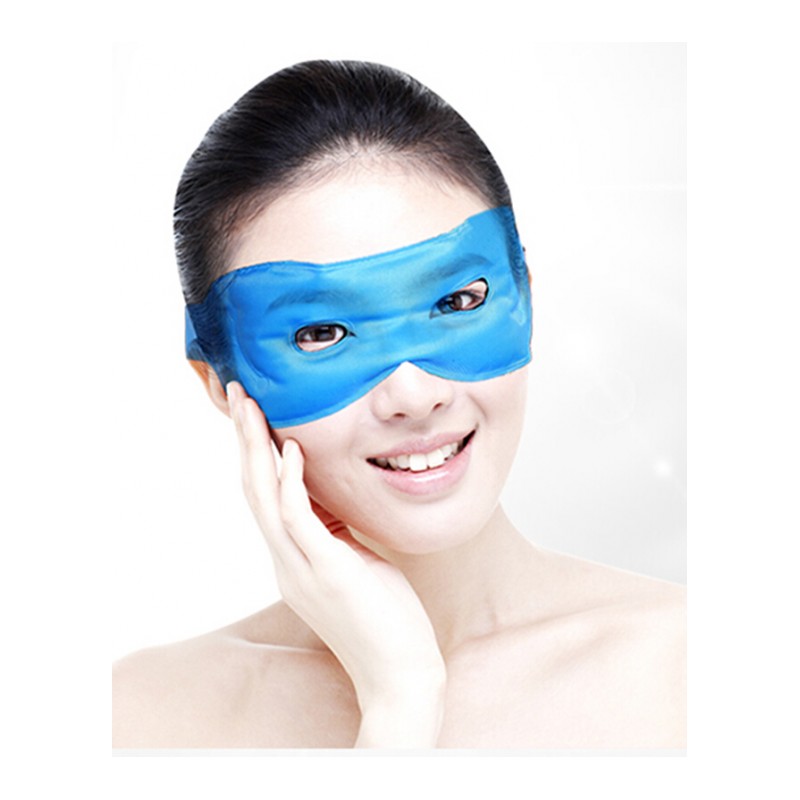 冰敷眼罩凝胶填充天蓝色可伸缩弹力粘贴带冰袋冷热敷护眼罩