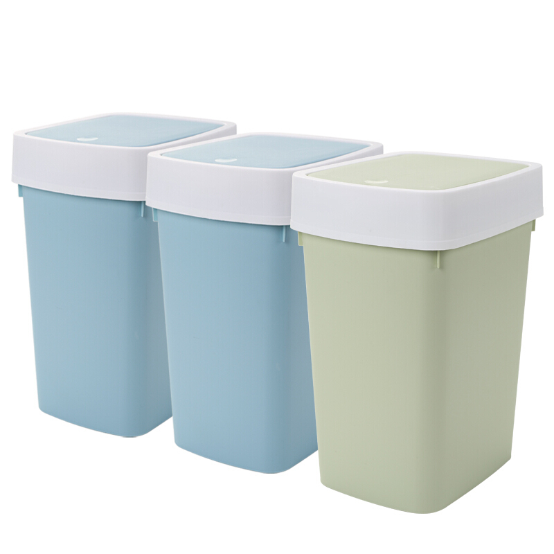 垃圾桶大号按压弹盖方形压边设计居家卫生间厨房客厅垃圾桶