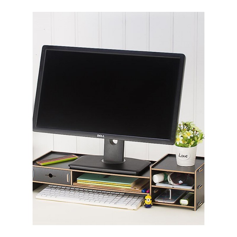 木质办公桌面收纳盒键盘架显示器增高架电脑底座托架置物架