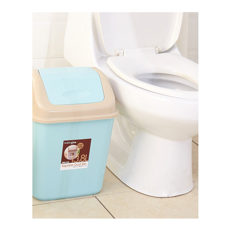 客厅厨房厕所家用翻盖式大号卫生间带盖废纸篓塑料桶