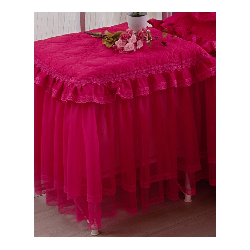 夹棉加厚蕾丝床头柜罩套防尘罩 婚庆盖布盖巾小台布布艺