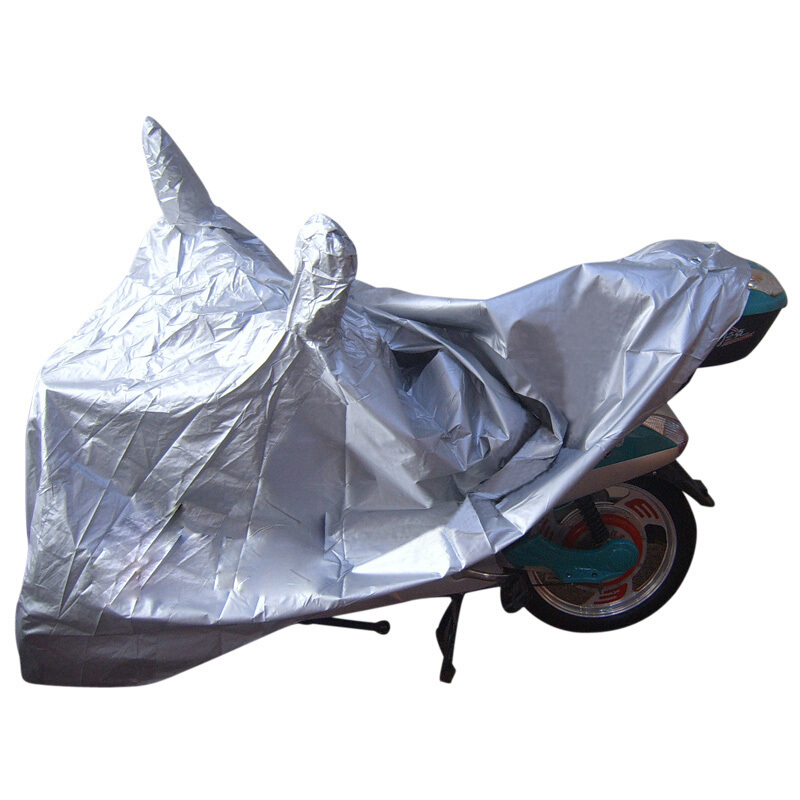 防雨罩摩托车防雨防尘车罩防水两用银灰色电动车骑行雨衣 均码