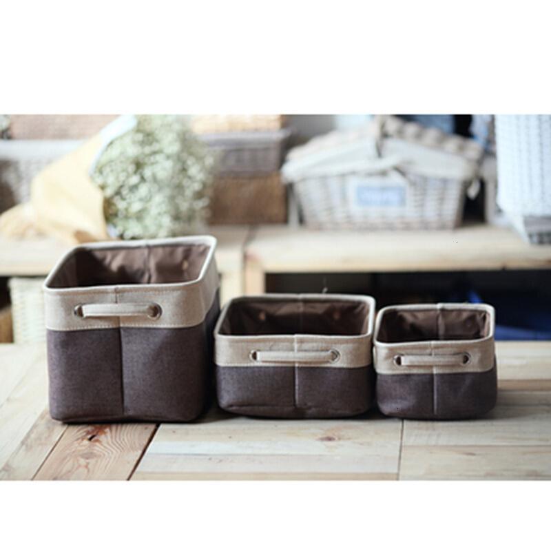 收纳盒帆布方形手提素色可水洗可折叠杂物北欧桌面储物整理筐