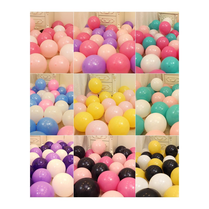 哑光乳胶气球加厚装饰气球生日派对儿童汽球-100个[木瓜黄+粉嫩]
