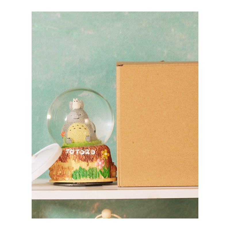 水晶球音乐盒摆件卡通猫工艺品创意儿童礼品送男女生日-款式随机