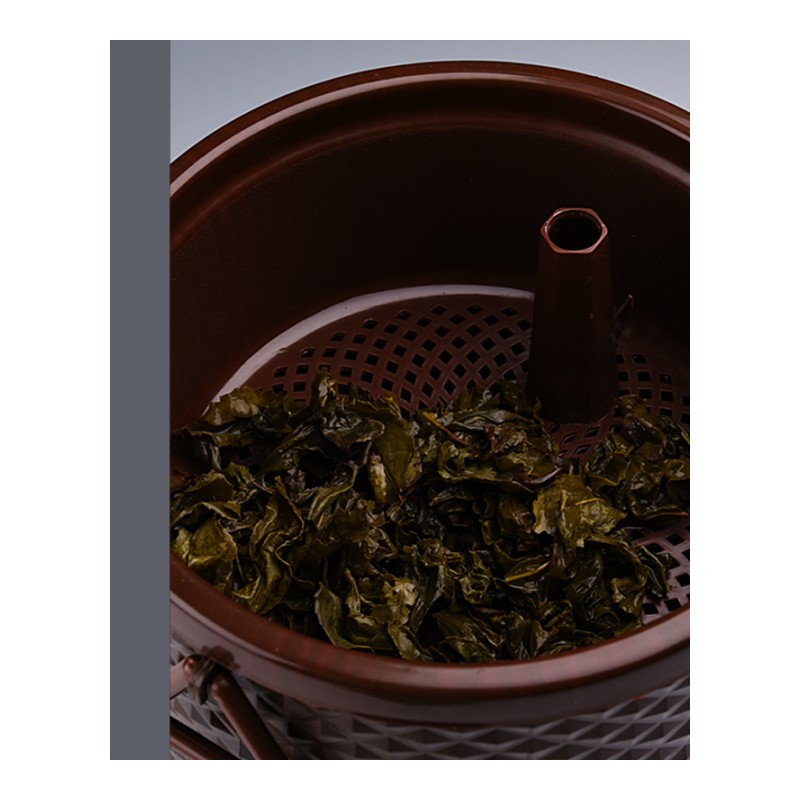 茶水桶茶具茶艺垃圾桶塑料茶渣桶茶盘茶道零配过滤茶桶-6升砖石款(咖啡色)+铜头水球一米水管
