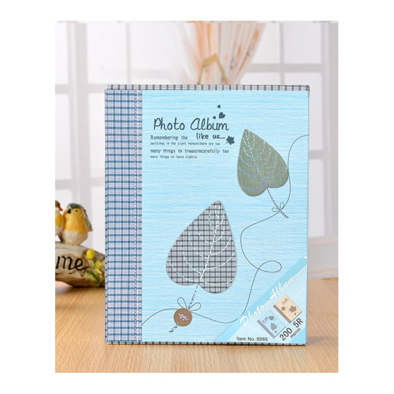 相册本大6寸插页式相册影集200张家庭儿童宝宝成长情侣纪念相簿-两朵花款大6寸200张