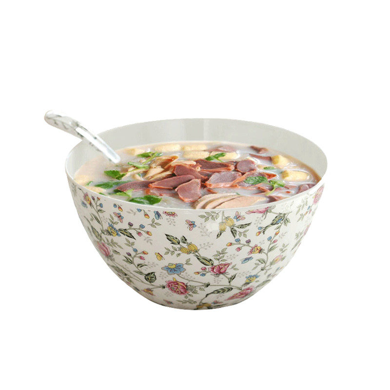 家用餐具碗陶瓷大号汤碗骨瓷汤盆面碗饭碗可爱餐碗-大汤碗+大汤勺