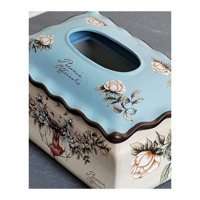 客厅纸巾盒欧式创意抽纸盒家居时尚摆件简约纸抽盒-蜻蜓点花纸巾盒