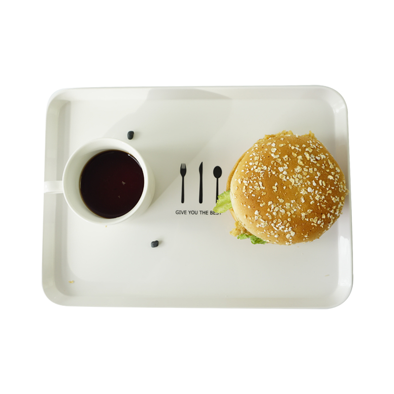 烘培托盘创意长方形北欧系列托盘早餐点心茶点盘家用餐盘-网格款托盘