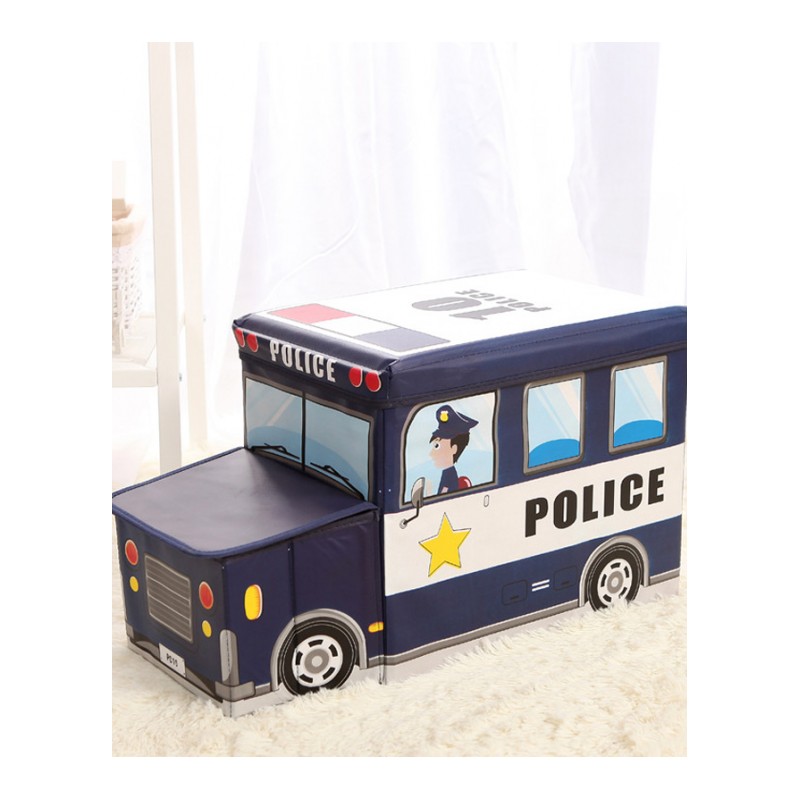 折叠收纳凳卡通儿童玩具储物箱折叠家用创意可爱小汽车可坐杂物整理盒