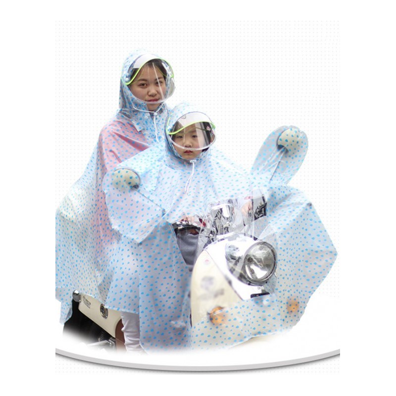 亲子雨衣双人母子雨衣电动车自行车电瓶车摩托车骑行带小孩厚雨披