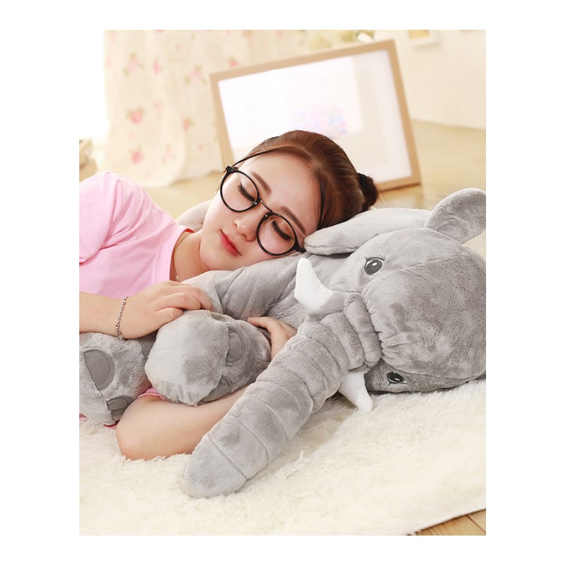 大象抱枕可爱卡通玩偶两用多功能靠枕靠被垫腰靠-大象抱枕+毯子1x1.7米
