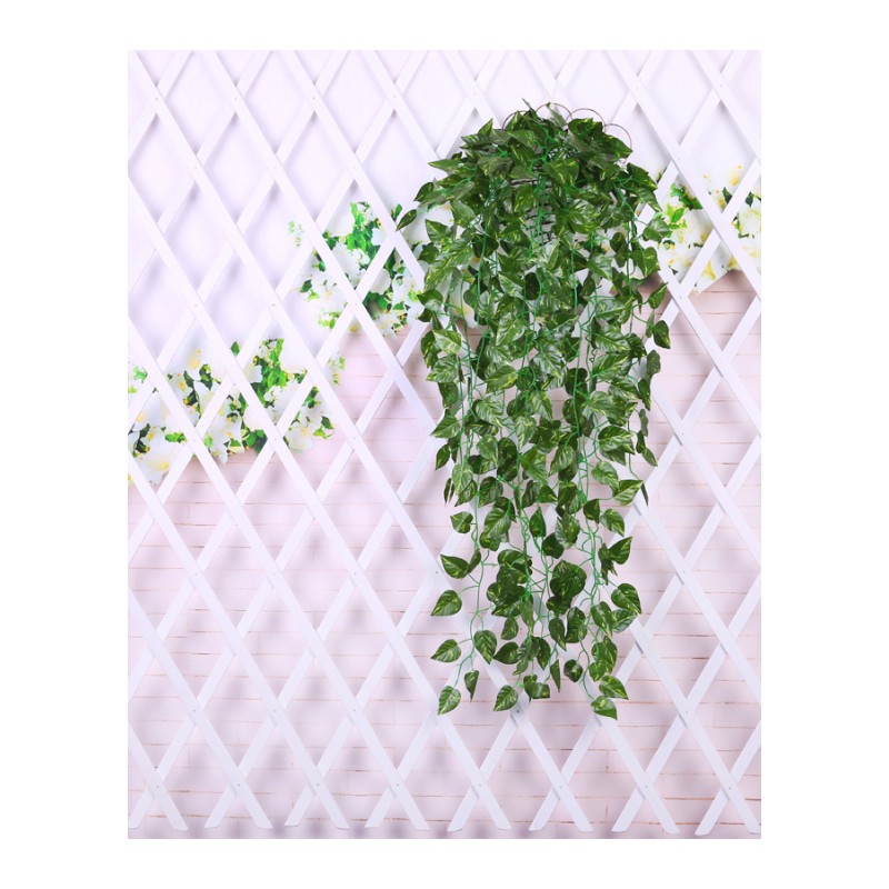 仿真植物假花藤条藤蔓绿植室内装饰树叶墙壁装饰壁挂-绿萝壁挂2束+小壁挂篮+挂钩