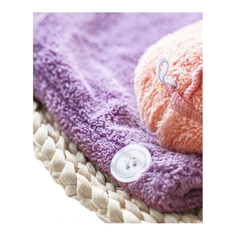 加厚干帽吸水干毛巾便携式擦头包头速干毛巾-紫色