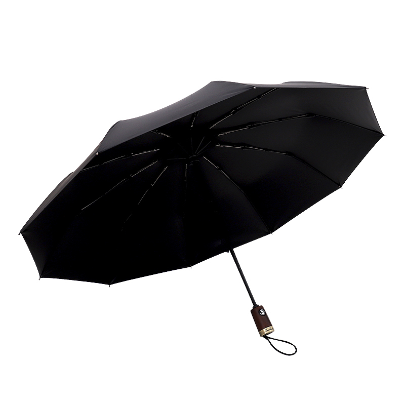 雨伞防晒伞三折全自动晴雨伞十骨加固防风黑胶男女式两用伞折叠伞