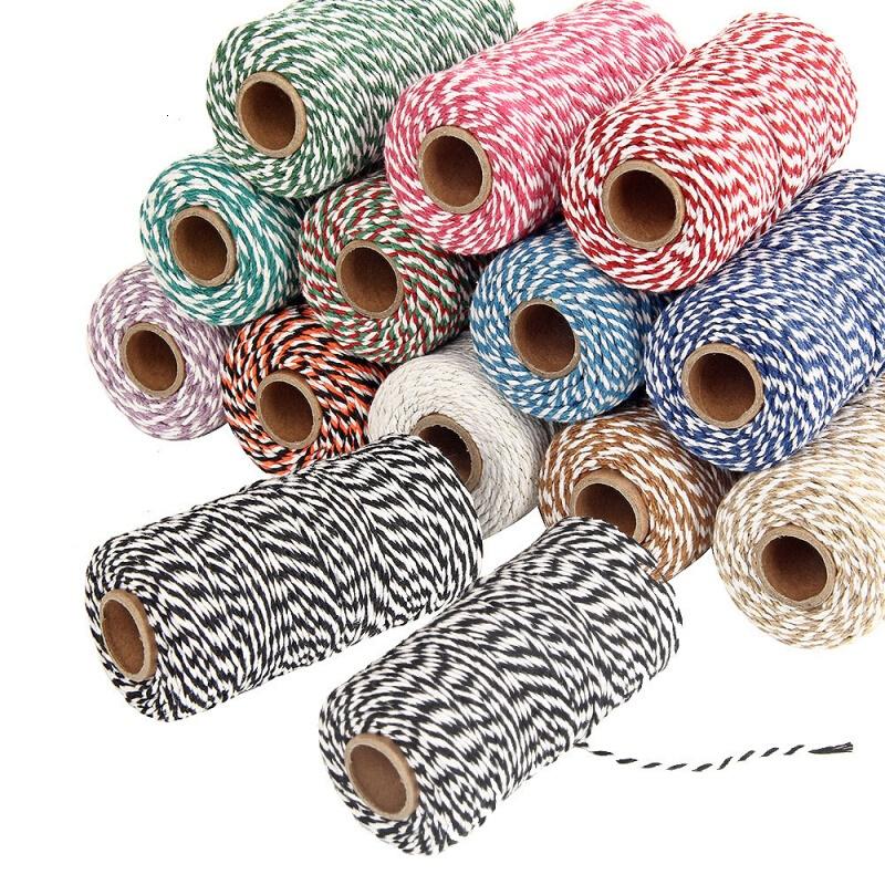 18新款时尚彩色棉绳红白双色棉线包粽子线礼盒包装绳DIY装饰编织牌挂线2m