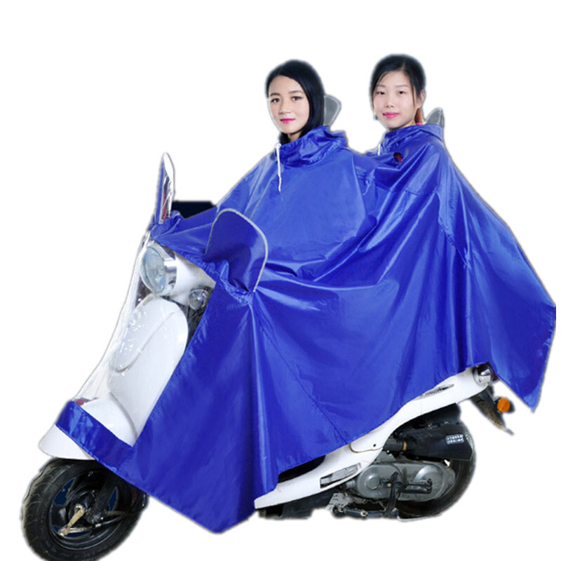 18新款电动车加大加厚加宽雨披电摩托车单双帽檐男女防水雨衣