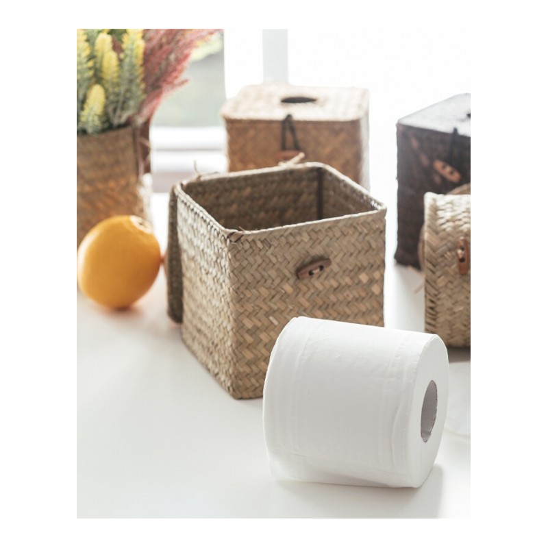 18新款创意家居欧式藤编织客厅车用收纳抽纸盒厕所纸巾盒套