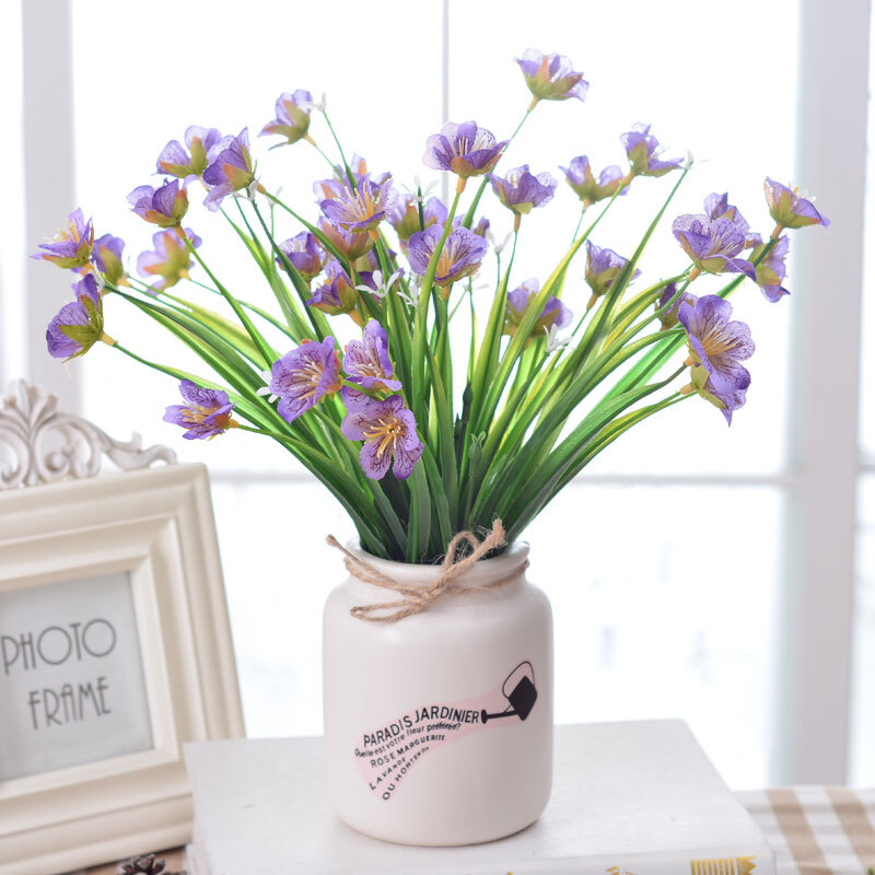 18新款小清新薰衣假花仿真花束套装摆件客厅餐桌家居装饰花艺盆栽摆设