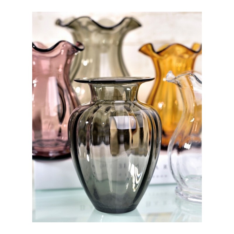 18新款欧式迷你小浮玻璃花瓶彩色透明手工花器创意水培台面花花容器