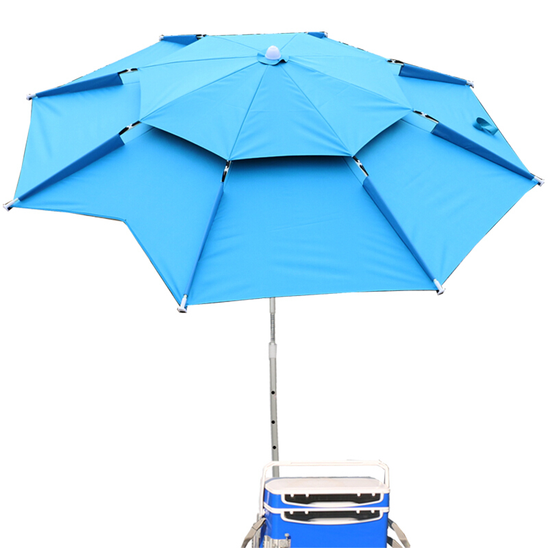 18新款钓鱼伞2.4米2.2米万向防晒防雨双层垂折叠户外遮阳钓雨伞