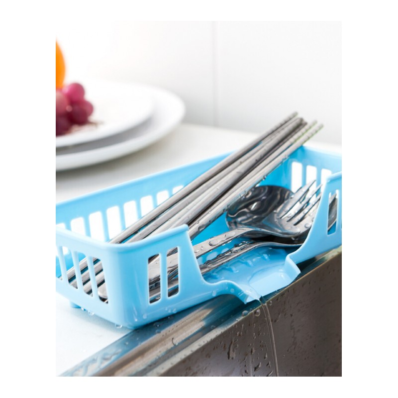 18新款厨房水沥水篮收纳架盒洗碗放海绵卫生间浴室洗漱台肥皂盒长方形