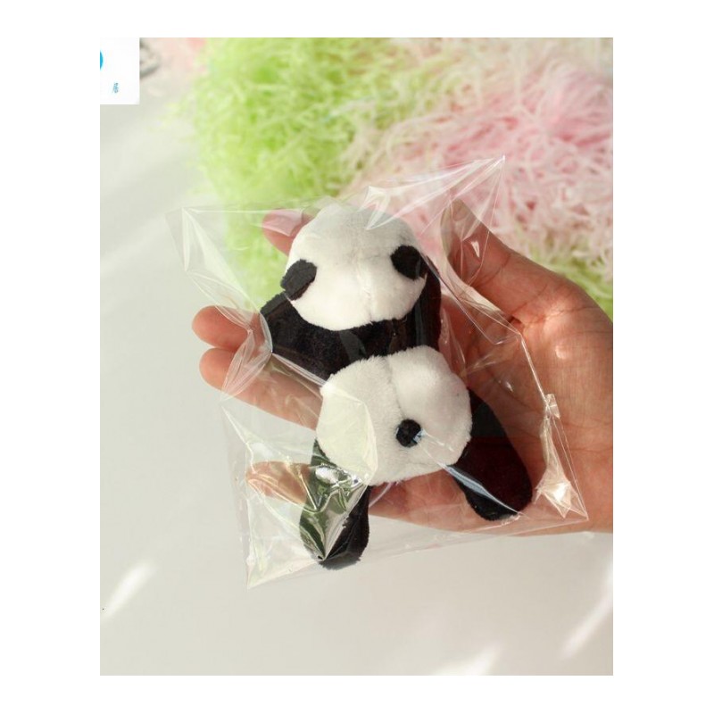 18新款四川熊猫可爱毛绒磁性冰箱贴造型旅游纪念品10个大号,透明袋装,非偏远小