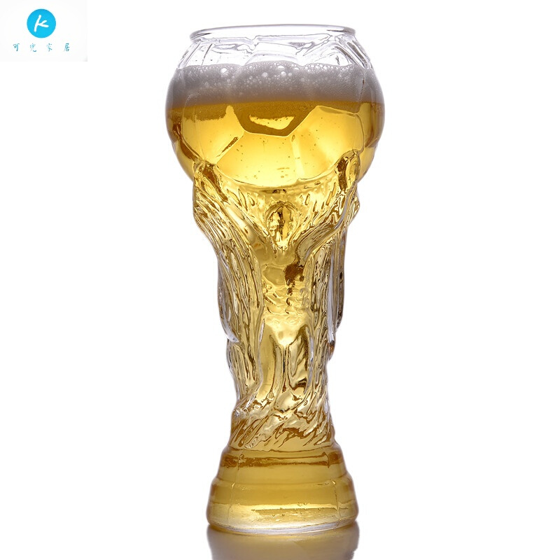 18新款创意大力神啤酒杯世界杯足球玻璃杯酒吧果汁水杯子手工扎啤杯