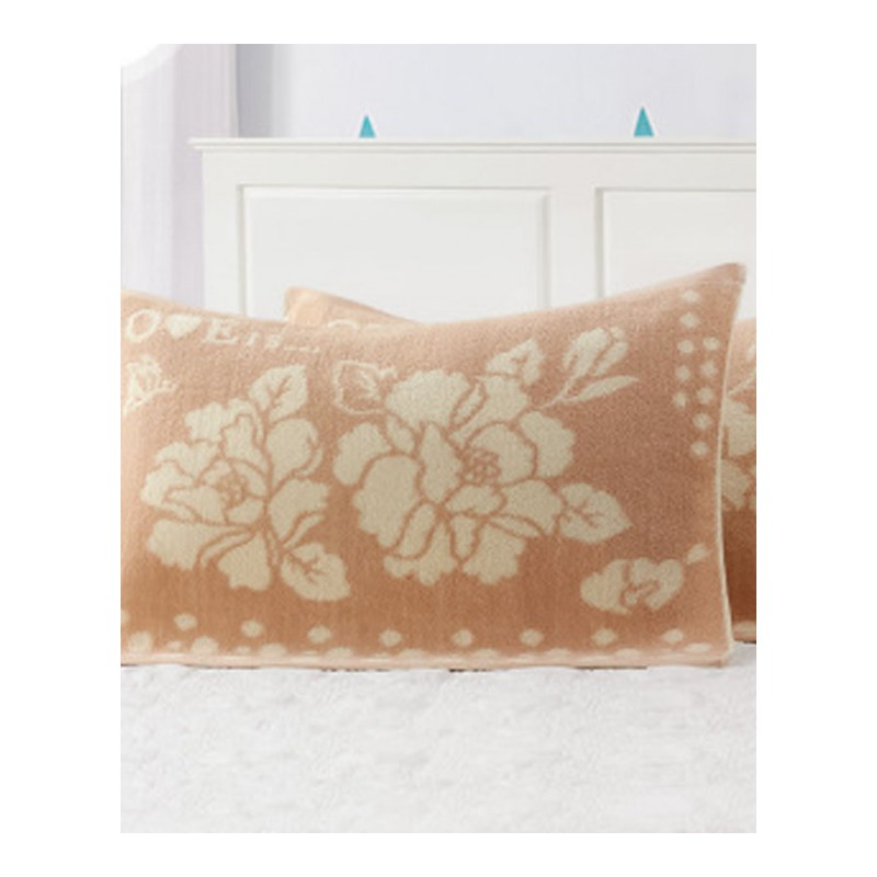 [两个装]家居家用植物花卉枕巾一对加大加厚单人枕头巾情侣款枕生活日用单人枕用床上用品活性印染枕巾