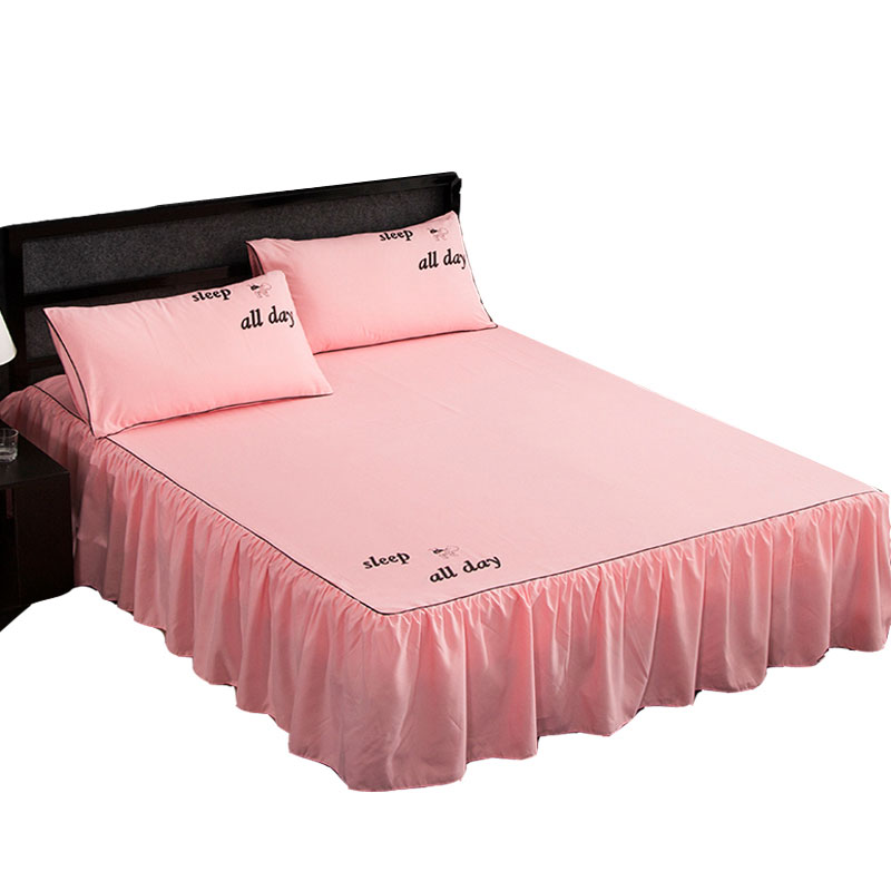 夏季纯色床裙床罩单件防滑床笠床单床套1.8/1.5/2.0m米床单时尚创意舒适百搭家纺床上用品床裙床罩