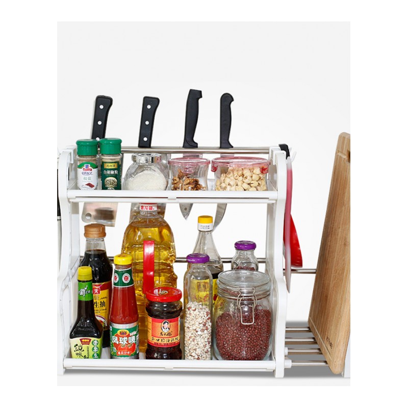 双层厨房置物架落地料架味架储物收纳架厨具用品用具储物架生活日用家居家装建材及五金家装主材厨卫五金挂件卫浴置物架