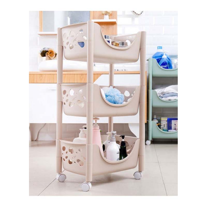 置地式浴室置物架卫生间洗手间塑料架子厕所储物洗漱台收纳层架三角落地家居家用生活日用现代时尚卫浴置物架