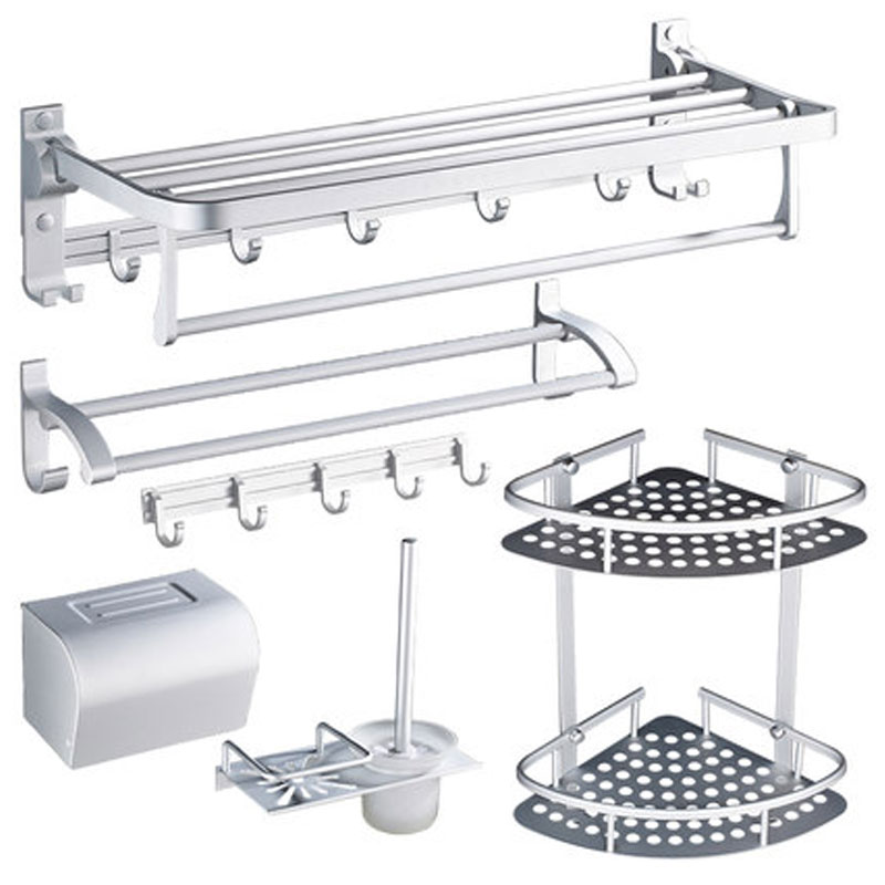毛巾架太空铝浴巾免打孔卫生间厕所置物浴室卫浴五金挂件套装多款家装建材及五金家装主材厨卫五金/挂件毛巾杆/架