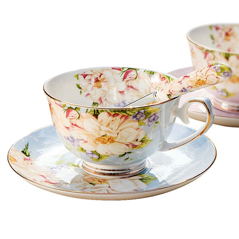 骨瓷咖啡杯套装欧式下午茶茶具创意陶瓷简约家用红茶杯多款多色多功能家用水具水杯生活日用家居器皿