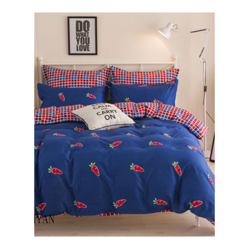 简约四件套床上用品学生宿舍床单被套卡通1.2米单人三件套1.5m1.8多色多款多功能时尚创意床上用品床品套装床品套装