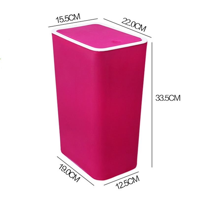 弹盖家用塑料垃圾桶时尚创意按压式卫生桶简约收纳桶带盖废纸桶
