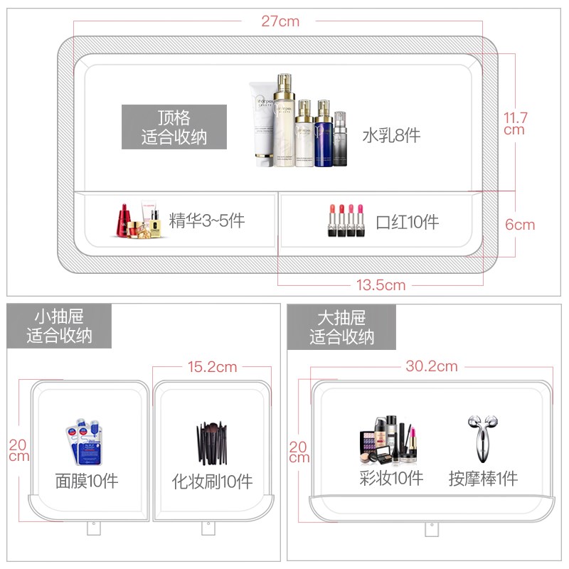 网红化妆品收纳盒家用特大号桌面防尘护肤品梳妆台简约置物架