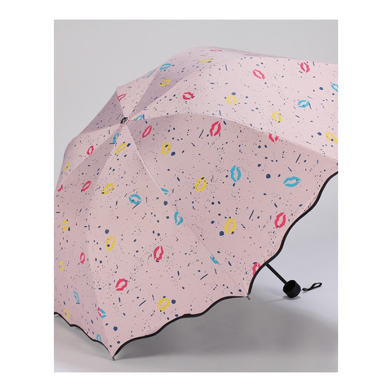 个性韩国创意折叠两用晴雨伞女神小清新学生黑胶防晒遮阳太阳伞女