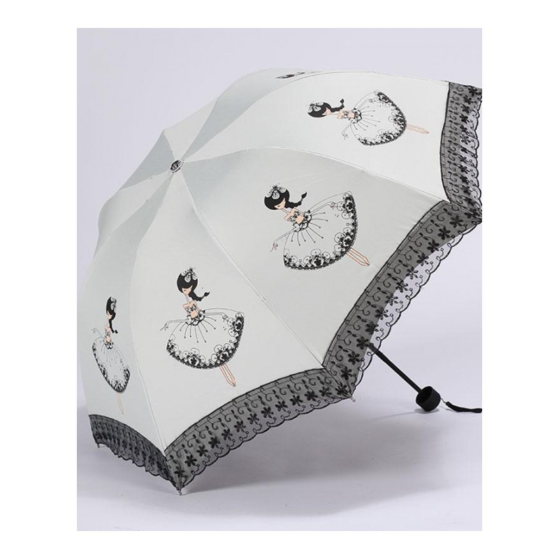 小清新学生卡通可爱晴雨伞女神两用遮阳创意韩国简约折叠太阳伞女