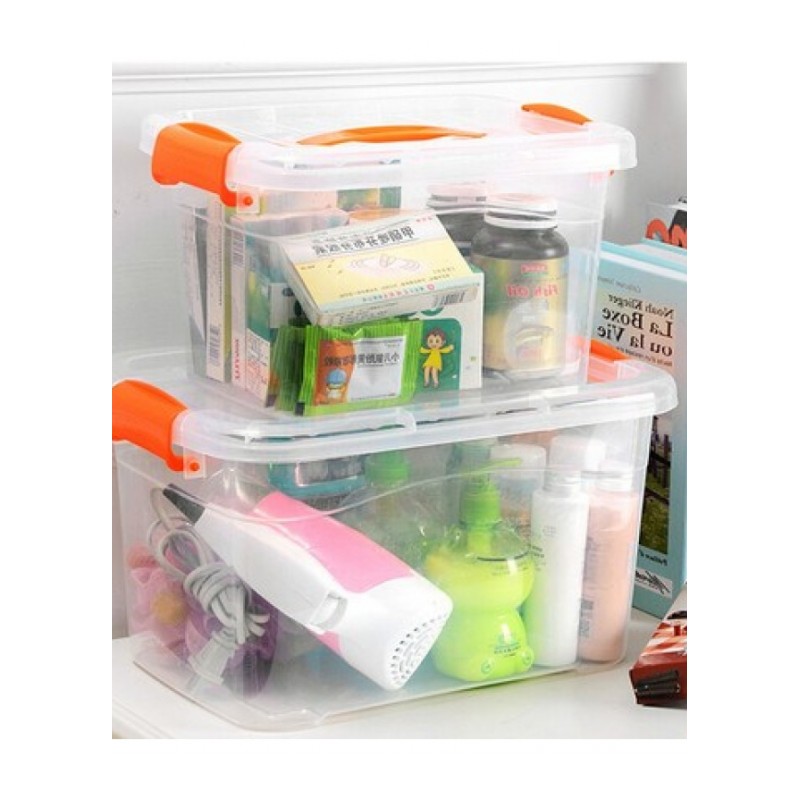 厚手提有盖塑料玩具整理箱透明塑料收纳箱储物箱食品收纳盒