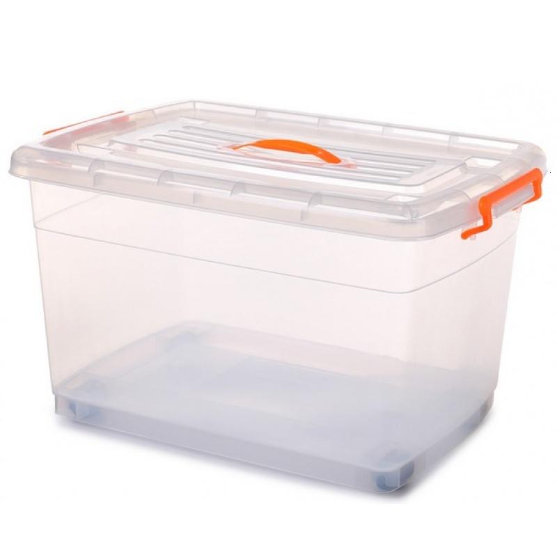 胶箱塑料储物箱大号家用收纳箱手提整理箱有盖透明玩具加厚收纳盒