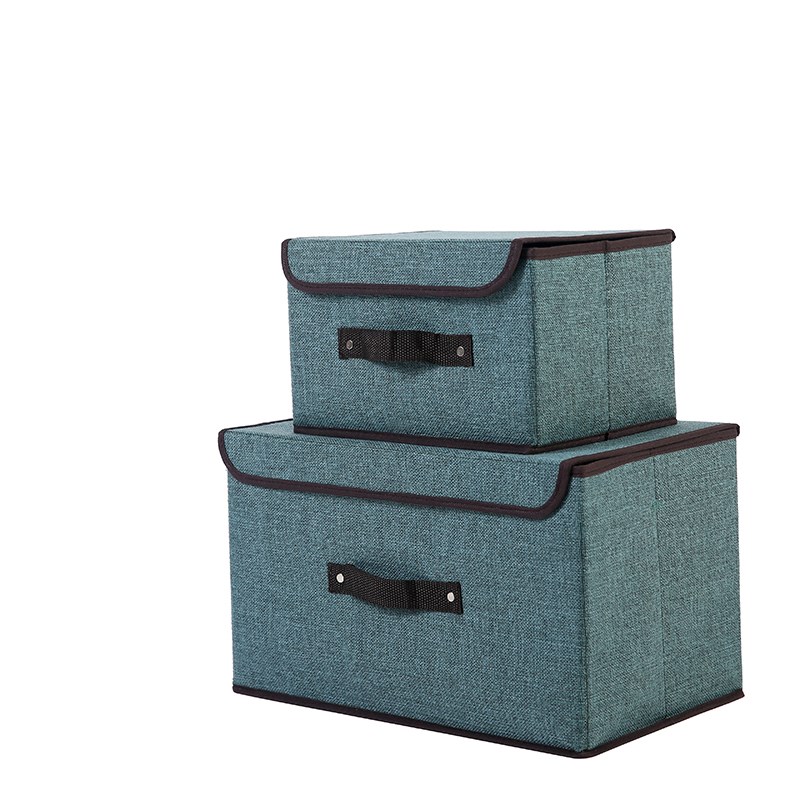 衣服收纳箱布艺有盖整理箱衣物大号牛津纺折叠储物箱三件套收纳盒